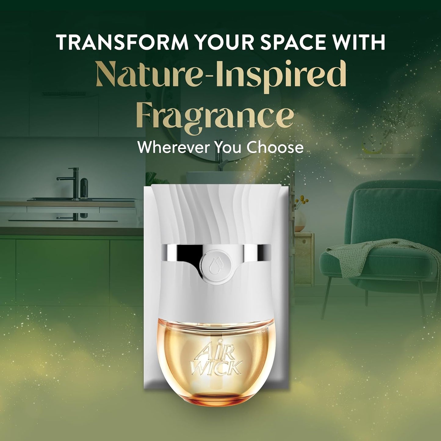 Air Wick Plug in Scented Oil Refill, 5ct, White Sage & Mahogany, Air Freshener, Essential Oils