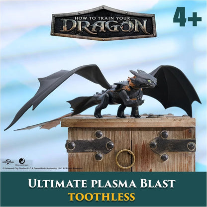 Dreamworks Dragons, How to Train Your Dragon, Ultimate Plasma Blast Toothless, 25” Wings with Lights & Sounds Action Figure, Kids Toys for Boys Ages 4 and up