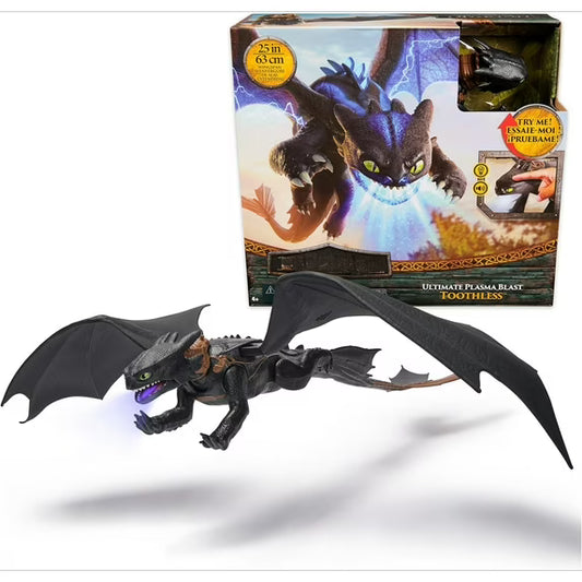 Dreamworks Dragons, How to Train Your Dragon, Ultimate Plasma Blast Toothless, 25” Wings with Lights & Sounds Action Figure, Kids Toys for Boys Ages 4 and up