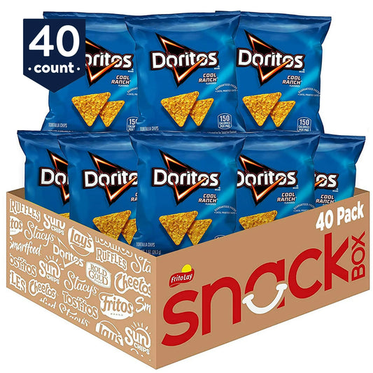 Doritos Cool Ranch Flavored Tortilla Chips Snacks Multipack, 1 oz Bags, 40 Count Multipack